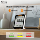 Temtop C1+ CO2 Monitor Indoor Air Quality Monitor for CO2, Temperature and Humidity with App and Data History